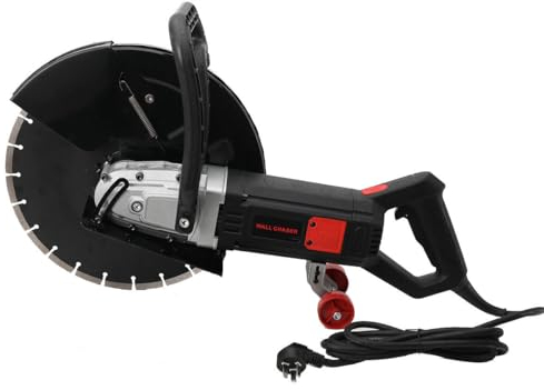 Cozyel Betonsäge Trennschleifer Trennsäge 3200W für Scheiben mit Ø 350mm Diamantblatt, 4000r/min, Nass-/Trockenbetonsäge Staubfreies Schneiden Steinschneidemaschine 3000W Reiner Kupfermotor