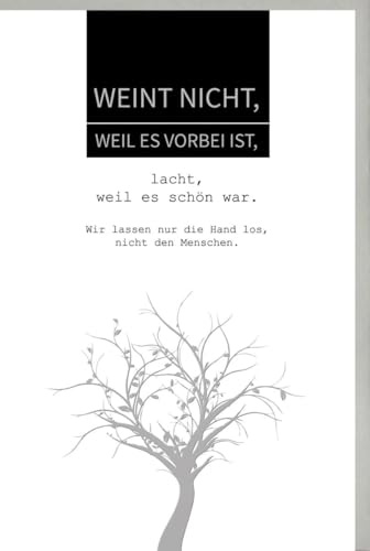 Skorpion Trauerkarte Lebensbaum - Stilvolle Schwarz-Weiß-Karte mit Trostspruch für Beileid und Gedenken. - mit Umschlag