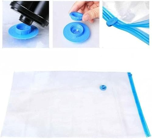 XL Jumbo Vacuum Seal Storage Bag - Space Saver Compression Bag | Strong Clothes Reusable Storage Seal Bags | Jumbo Clear Vacuum Zip Bag | Home Wardrobe Bedding Duvet Pillow & Travel Use [70cm x 100cm]