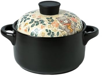 Casserole Dishes 1.5L/2.5L/3.5L High Temperature Resistant Ceramic Cooking Pot Soup Casserole Household Cartoon Stew Pot Casserole Pot (Size : 2.5L)