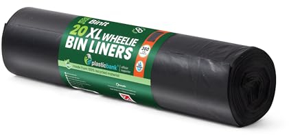 BIN IT 20 Wheelie Bin Liners 360 Litre, Eco-Friendly, Bin Bags, Refuse Sacks, Recycled, Strong & Secure, Tear Resistant, 30 μm, Perfect for XL 360L Wheelie Bins