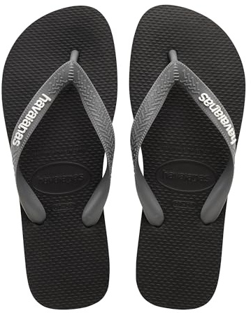 Havaianas Top Logo Pop Up Adulti Unisex Infradito Nero/Grigio acciaio 41/42 EU