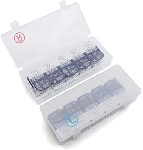 2 Pack Contact Lens Organizer Case,Each Hold 20 PCS, Total Hold 40 PCS, Portable Storage Case for Disposable Daily Contact Lenses, Storage Case with Labeled R&L for All Brand Cosmetic Contact Lens