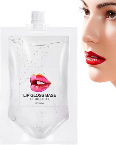 Gloss Transparent,Gel De Base Pour Gloss À Lèvres,Base De Brillant À Lèvres Transparente,Basis Lips Makeup Primer Lip Gloss Base Diy Glow Lip Gloss,DIY Handmade Lips Gloss (Transparent, 100ML)