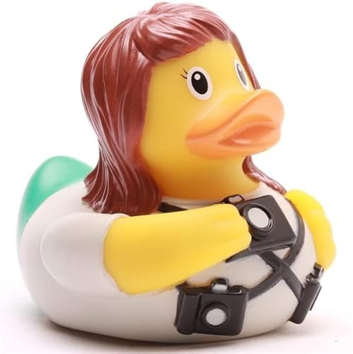 Duckshop I Badeente Fotografin I Quietscheentchen I L9cm I Quietscheente I Geschenk für Kreative I Geschenk für Hobby-Fotografen