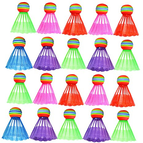 BESPORTBLE 40stücke Bunte Kunststoff-federbälle Für Badminton Strapazierfähig Für Training Und Freizeitspiele Im Freien Regenbogenfarben Zufällige Farbauswahl
