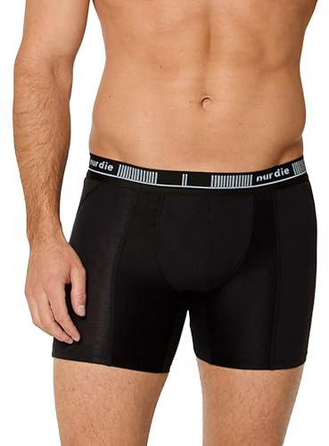 Nur Die Long Boxer Cotton Active Herren Sport-Boxershorts Baumwolle atmungsaktiv flexibel Unterhosen ohne einschneidener Gummibund (Größe M - XXL)