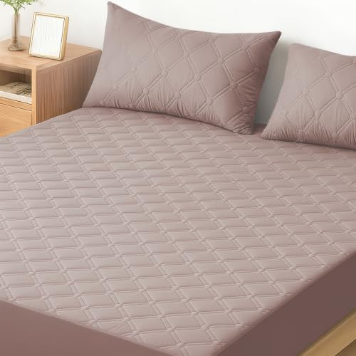 Ystyle Matratzenschoner Wasserdicht 180x200 cm, Nässeschutz Mattress Protector Dehnt Sich Bis Zu 30 cm, Weiche Matratzenschutz rutschfest, Anti-Milben Matratzenbezug Waschbar, Rosa