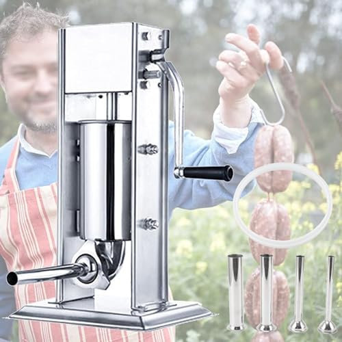 GTHTUHFD Macchine per Salsicce in Acciaio Inossidabile, Insaccatrice Verticale per Salsicce, Insaccatrice Verticale in Acciaio Inossidabile 304 A Due velocità, Macchina Trit,2L