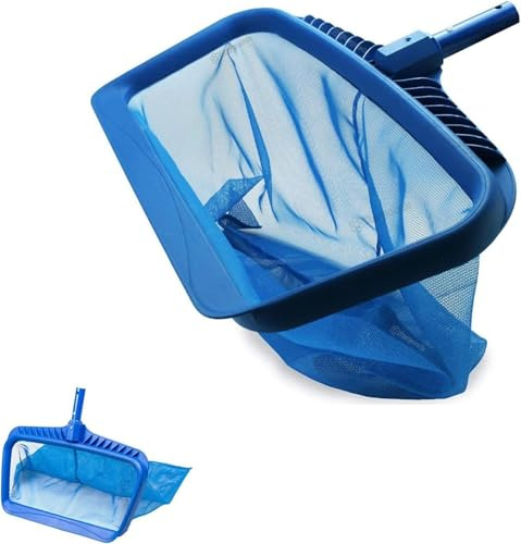 Heavy Duty Laubkescher 20  piscina de red malla fina bolsa profunda, marco profesional resistente sólido, recogida de hojas, mango telescópico estándar compatible, limpieza de fondo cuenca
