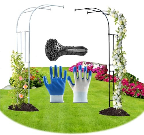 1 Pièces Arche Jardin, mi-latérale Arche À Rosiers Arceau De Jardin en Métal Tonnelle, Jardin Résistant Aux Intempéries Tuteur, Treillis Jardin(Black,2.4M*2.4m/7.8FT*7.8FT)