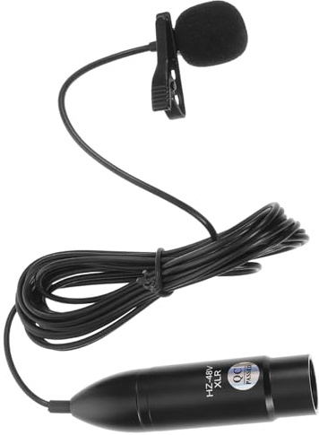 48v Xlr Three Pin Lavalier Microphone Cardioid Black | Lapel Clip Design, Metal Body with Sponge and Plastic Parts, Plug and Play for Speeches and Recordings