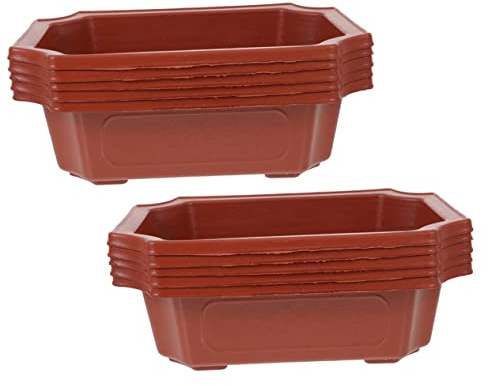 FUTUREORYY 10 Pezzi Vasi Rettangolari per Bonsai in Plastica Spessa Fioriera Vintage Contenitori Decorativi per Piante da e Leggeri e Resistenti per Coltivazione e Paesaggistica
