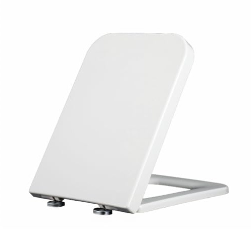 Giural Lunette WC Carré, 36 * 47Cm Abattant WC avec Frein De Chute, Dégagement Rapide, Siège De Toilette Clipsable, Lunette De Toilette, Couvercle Toilette