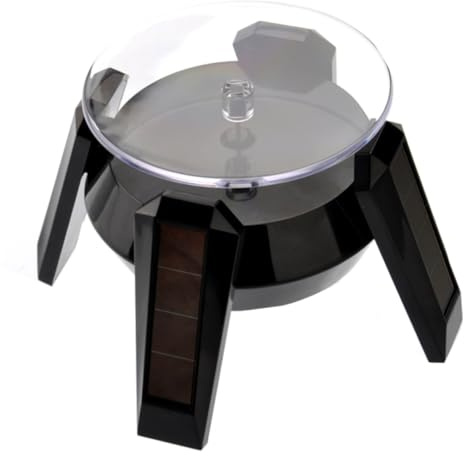 Toddmomy Solar-displayständer Mit Drehbarem Drehteller Für Handy Uhr Schmuck Abs-Kunststoff Schwarz Batteriebetrieben Oder Solarbetrieben