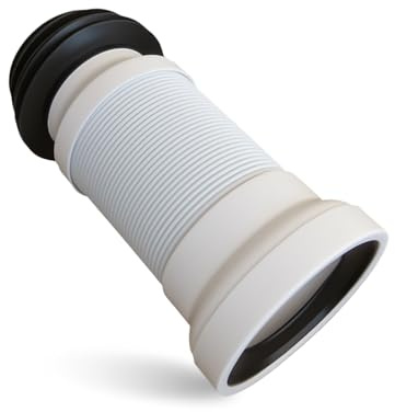 Toilet Waste Pipe Connector, 250-500mm Universal Flexible Toilet Pan Connector Adjustable Length WC Waste Soil Pipe for All Standard Toilets