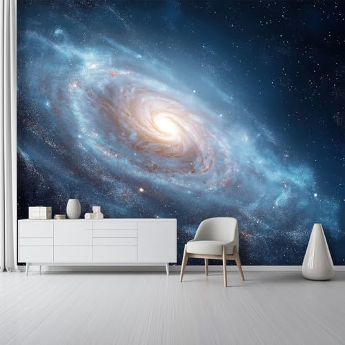 Dunkelblau Vlies-Tapete, Fantasie Weltraum Universum Sterne Fototapete mit Schlafzimmer Wohnzimmer Kinderzimmer TV Hintergrund Wand - 250 x 175 cm Nicht Tapeten mit Geruchsfreiheit Wandposter