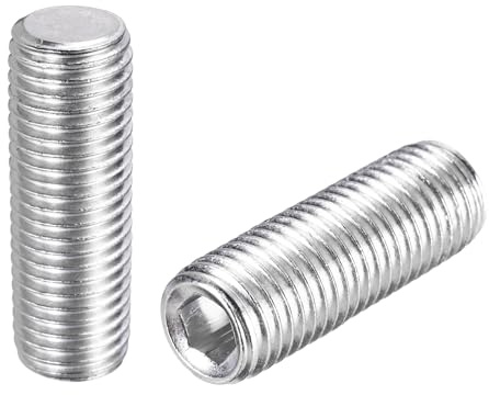 QUARKZMAN 2 tornillos prisioneros M16-2 x 40 mm, de acero inoxidable 304, con punta de copa y cabeza Allen, con hexágono interior para reparación de accesorios de baño, muebles