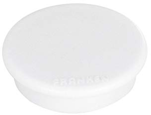 FRANKEN Magnete Rund, 10 Stück, Hochwertige Haftmagnete für Büro, Haushalt, Werkstatt, ideal für Whiteboards, Kühlschrank, Plantafeln oder Schaukästen, 38 mm, Weiß, HM38 09