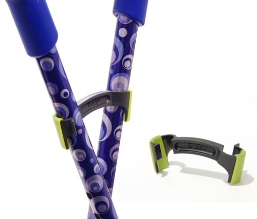 Bridgit - Gehstock- und Krückenhalter mit Hakenclip - Verbinden Sie Ihre Krücken miteinander und verhindern Sie, dass sie herunterfallen - Grün