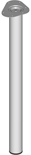 DIY Element System Möbelfuß rund – Stahlrohrfuß, ideal als Tischbein für die Gestaltung individueller Möbelstücke – Ø 60 mm, Länge 800 mm, Weißaluminium