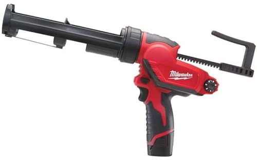 Milwaukee M12 PCG/201B M12 Kartuschenpistole 310 ml Aluminium Tube (1 x 2 Ah Li-Ion-Akku, Ladegerät, Tasche)