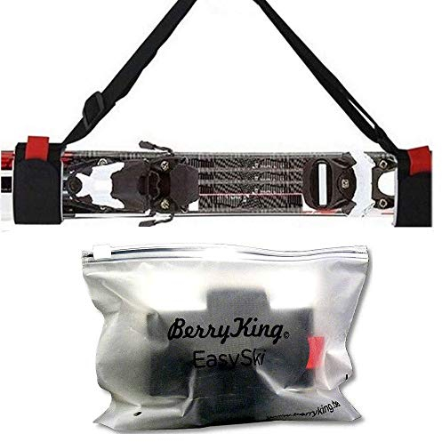 BerryKing EasySki Ski Tragegurt Skirucksack Skitasche Einstellbar Verstellbar Schultergurt Träger Klettverschluss Zubehör Skistöcke Wintersport Winterurlaub für Erwachsene & Kinder (1er Pack)