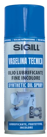 Sigill - Vaselina Tecnica Spray, Bombola 400 ml, Olio Lubrificante Inodore e Incolore, Resistente a Umidità e Calore, Per Industria Meccanica, Auto, Gomma, Plastica e Alimentare