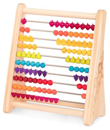 B. toys - Zwei-mal-fruchtig! - Hölzerner Abakus für Kinder - Klassisches Mathespielzeug mit 100 Perlen - Lernspielzeug für Addition und Subtraktion - Zahlen & Zählen - 18 Monate +