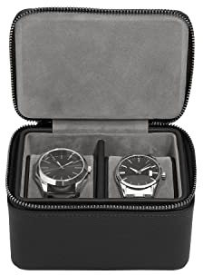 Stackers Pebble Black Double Zipped Watch Box