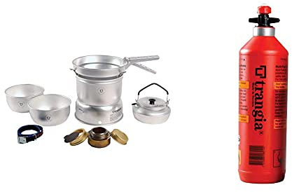 Trangia 27 Cookset With Kettle & Spirit Burner & Fuel Bottle with Safety Valve, 0.5 L