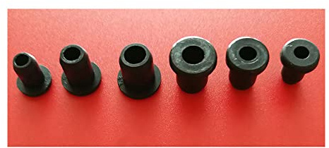Round Hollow Silicone Rubber Grommet Hole Plug Wire Cable Wiring Protect Bushes O-rings Sealed Gasket,Black,10mm(Bore 6mm)-5pcs