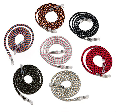 DNLKWGO 7 x Brillenseile für Männer und Frauen, Sonnenbrillenhalter, Brillenhalter, Umhängeband, mehrfarbig, One size