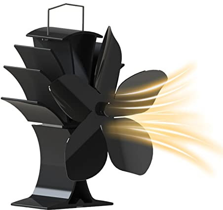 SJASD Ventilatore a 5 Lame per Stufa a Legna,Ventilatore per Caminetto Silenzioso,Ventola per Stufa Alimentato a Calore,Termoventilatore per Camino,Risparmio energetico