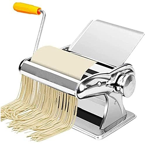 Macchina per la Pasta, Macchina per la Pasta Macchina per La Pasta Elettrica Che Fa Tagliatelle Italiane Professionali Fresche Fatte in Casa, Macchina per la Pasta, Argento, 24X18X26 CM
