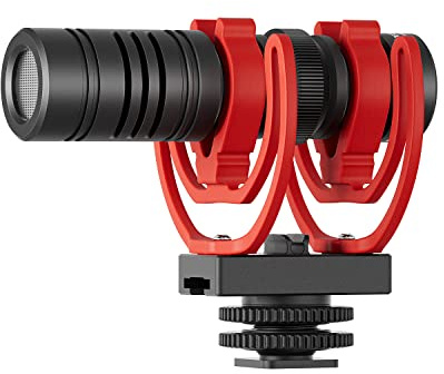 Saramonic Vmic Mini II Unidirectional On-Camera Gooseneck Condenser Cardioid Shotgun Microphone with Shock Mount for DSLR Camera Camcorder in Vlogging, Mobile Journalism, ASMR Recording, Interview