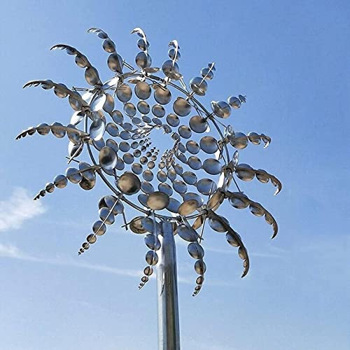 NAPQUINA WindmüHlen Garten Rostfrei, Windrad Moving Windspiel Garden Lawn, Einzigartige Und Magische WindmüHle Aus Metall, Used in Yards Gardens Decorative