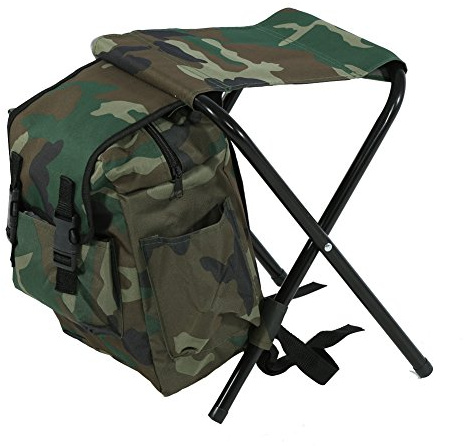 Glomora Klappbarer Rucksack-Hockerstuhl – Tragbarer Outdoor-Campingsitz Mit Kühlbox Und Aufbewahrungstasche