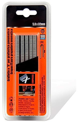 Tradineur Lot de 1000 agrafes pour agrafeuses pneumatiques en fer - Agrafes 5,8 x 32 mm