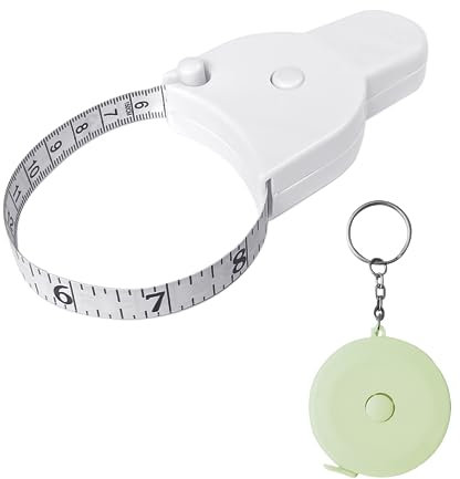 1 Weißes Körpermaß, 1 Grünes Maßband, Einziehbares Umfangsmaß, Beidseitiges Maßband, Einhandbedienung, Geeignet Zum Messen Von Kopf, Brust, Taille, Beinen