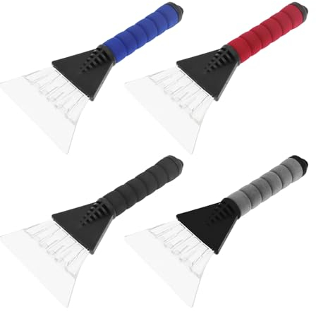 Lot de 4 grattoirs à glace en plastique, adaptés à différents scénarios tels que différents congélateurs et pare-brises de voitures, grattoir à glace pour décongeler les congélateurs