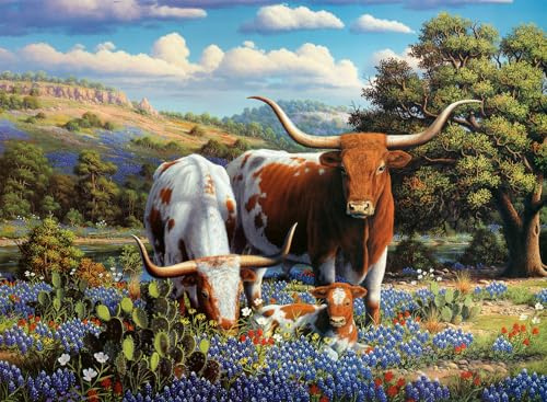 Ravensburger Longhorns 500 Piece Jigsaw Puzzle for Adults and Kids Age 10 Years Up