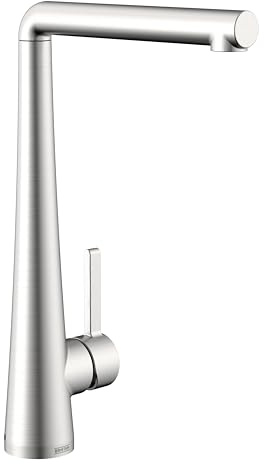 Bristan Pine Kitchen Tap, Stainless Steel, PNE EFSNK SS | Swivel spout, Top fix EasyFit installation, Eco Start saves energy, Single lever, Kitchen mixer tap, Lifetime Cover