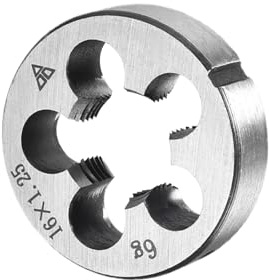 CoCud Metrisches verstellbares Rundschneideisen M16 x 1.25 Rechtsgewinde | Gewinde aus legiertem Stahl, Zur Bearbeitung von Außengewinden für Metall und Kunststoffe