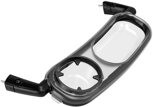 Snack Tray Fits for UPPAbaby Vista/Vista V2/Vista V3/Cruz/Cruz V2/ RumbleSeat/RumbleSeat V2, Stroller Tray with Cup Holder & Recessed Bowl, Dishwasher Safe, Quick Attachment, Folds with Stroller, Grey