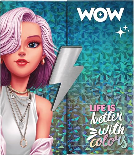WOW GENERATION - Paleta Cosmética Rayo, 10 Sombras, 3 Coloretes y 3 Highlighters, Diseño Único, Colores Vibrantes y Neutros para Maquillaje Divertido y Creativo para Niñas, Ideal para Regalar