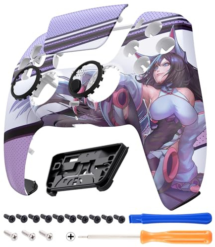 eXtremeRate LUNA Redesigned Front Shell Touchpad Compatible with ps5 Controller BDM-010 020 030 040 050, Neko Mecha Replacement Faceplate Case Custom Touch Pad Cover Compatible with ps5 Controller