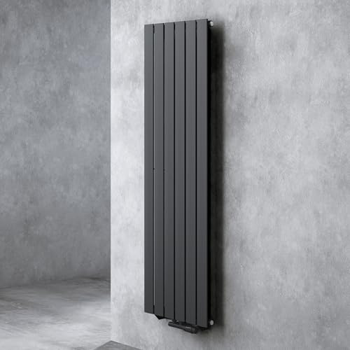 doporro Radiateur pour Chauffage Central Eau Chaude 160x46cm Vertical | Panneau Monocouche, Noir-Gris, Salle de Bain, FV