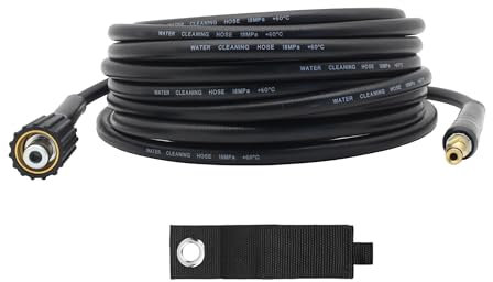 MATXREE M22 Tuyau de rechange pour nettoyeur haute pression 10 m, résistant aux torsions avec bouchon de type clic, système de connecteur rapide pour nettoyeurs haute pression Karcher série K K2, K3,