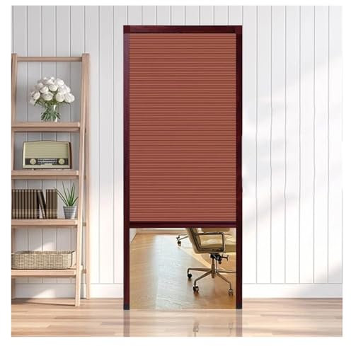 Vertical Honeycomb Sliding Door for Living Room/Bedroom/Kitchen/Front Door Retractable Accordion Doors Interior Invisible Folding Closet Doors Custom (Red 145x210cm/57x82.5in)